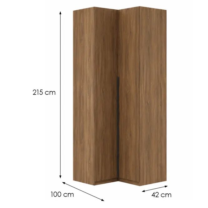 Szekrény Naroża Riva 100cm Tölgy Catania, Kétajtós,2