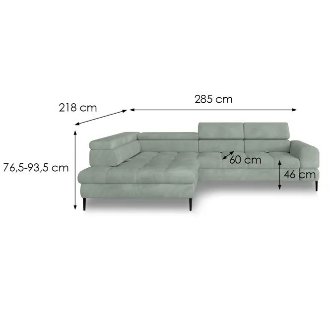 Sarokgarnitúra szet Voss balos Vibe 34,3