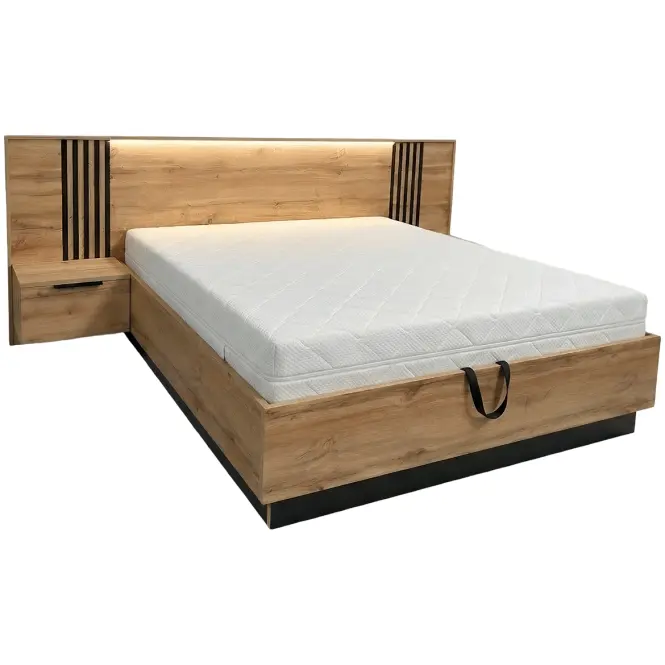 Ágy  Bali Lux Wotan Tölgy / Fekete,3