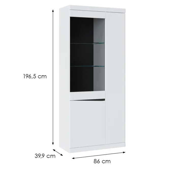 Vitrin 3D Turino Neo Turv01 U035 Fehér Alpin/Sz.Grafit Pvc/,2