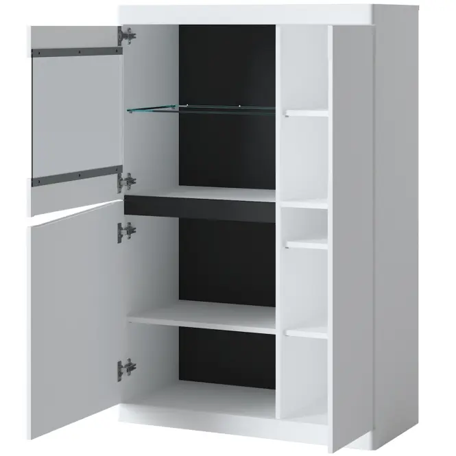 Vitrin Niska 3D Turino Neo Turv02 U035 Fehér Alpin/Sz.Grafit Pvc/,4