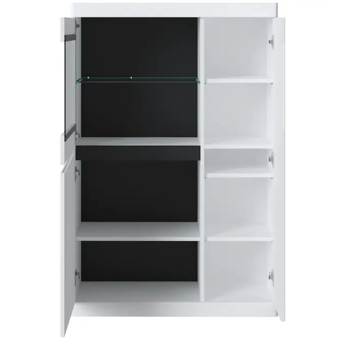 Vitrin Niska 3D Turino Neo Turv02 U035 Fehér Alpin/Sz.Grafit Pvc/,5