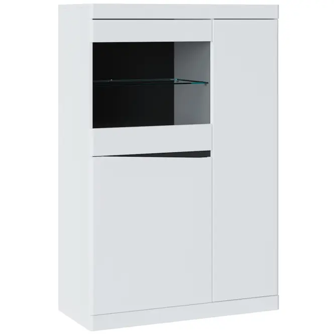 Vitrin Niska 3D Turino Neo Turv02 U035 Fehér Alpin/Sz.Grafit Pvc/,6