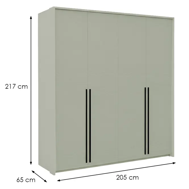 Szekrény Genua D-Lux 205cm – Eucalyptus, Négyajtós,2