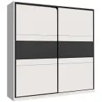 Szekrény Manhattan 226cm - Cashmere/Fekete Üveg, Kétajtós