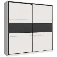 Szekrény Manhattan 226cm - Cashmere/Fekete Üveg, Kétajtós