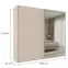 Szekrény Rodos 225cm Tükörrel - Homokbézs, Kétajtós,2