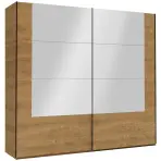 Szekrény Madryt 250cm  Tükörrel - Tölgy Karmel, Kétajtós