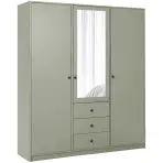 Szekrény Siena D3 Lux 149cm Tükörrel – Eucalyptus, Háromajtós, Fiókok