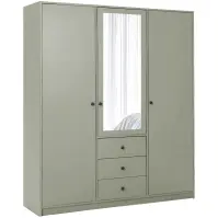 Szekrény Siena D3 Lux 149cm Tükörrel – Eucalyptus, Háromajtós, Fiókok