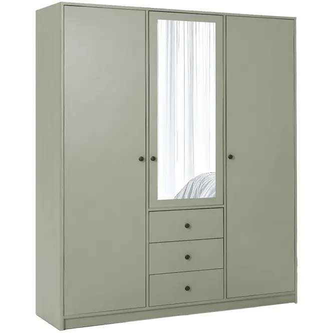 Szekrény Siena D3 Lux 149cm Tükörrel – Eucalyptus, Háromajtós, Fiókok