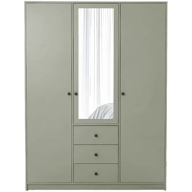 Szekrény Siena D3 Lux 149cm Tükörrel – Eucalyptus, Háromajtós, Fiókok