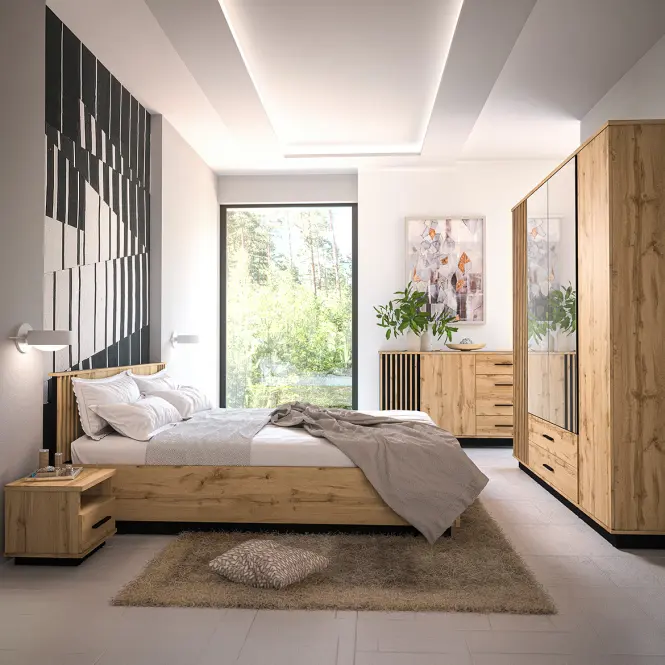 Asztal Lamelo La31 Tölgy Wotan/Fekete Mat,6