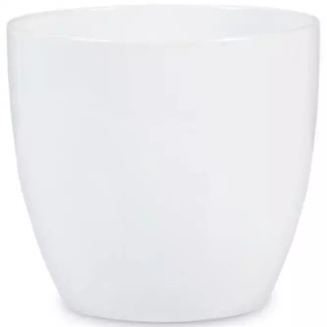 Ovális kerámia virágcserép Scheurich 920, ø19cm, fehér