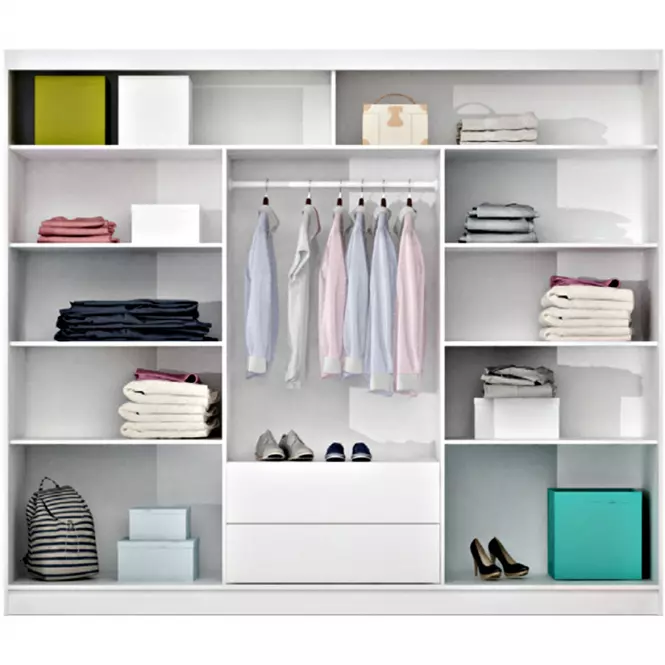 Szekrény Salwador 250 cm country szürke/fehér,3