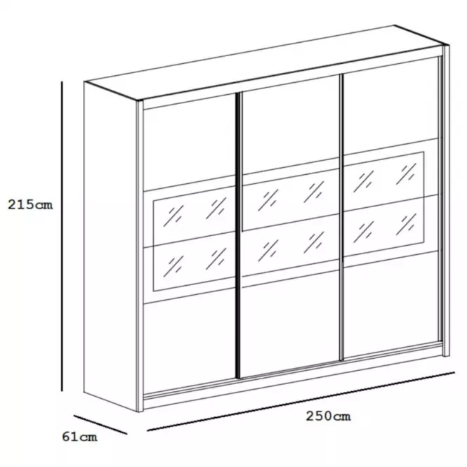 Szekrény Salwador 250 cm country szürke/fehér,4