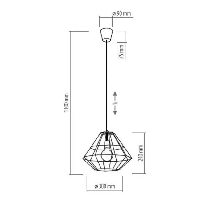 Lámpa Diamond Grey 4298 30cm LW1