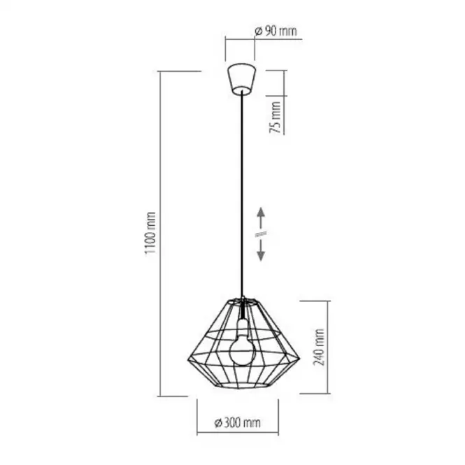 Lámpa Diamond Grey 4298 30cm LW1,3