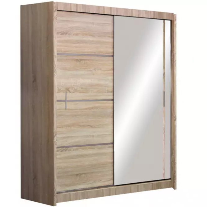 Szekrény Vista 150 cm tölgy sonoma/tükör