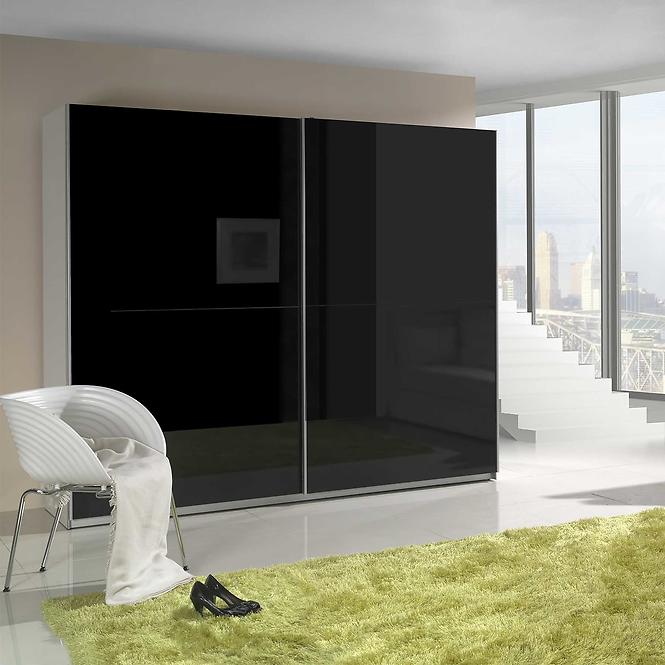 Szekrény Lux 1 fekete/fehér 244 cm