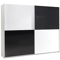 Szekrény Lux 4 244 cm fekete/fehér