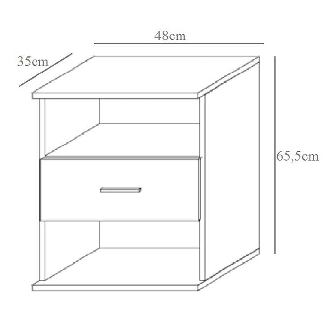 Éjjeliszekrény Goda III 1S fehér