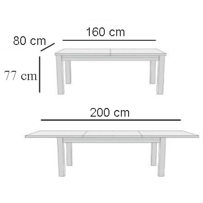 Asztal ST11 160X80+40 világos dió R