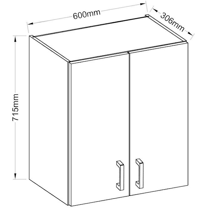 Konyhaszekrény Sara  60G-72 sonoma