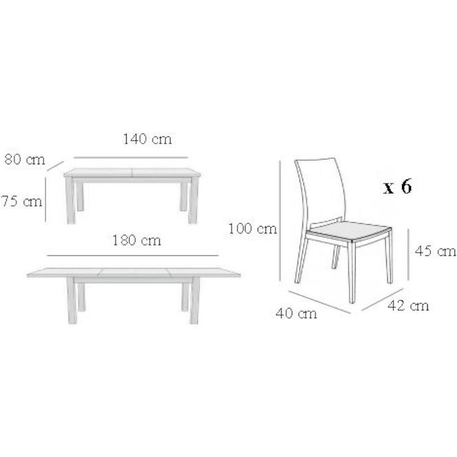 Étkező készlet Nadia 1+6 ST701 140X80+40 KR702 BR280 flora  16785KOL7003,2