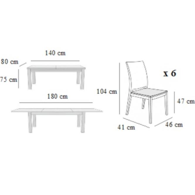 Étkezőgarnitúra Tymon 1+6  ST805 II KR281 margo 05 B sötét dió