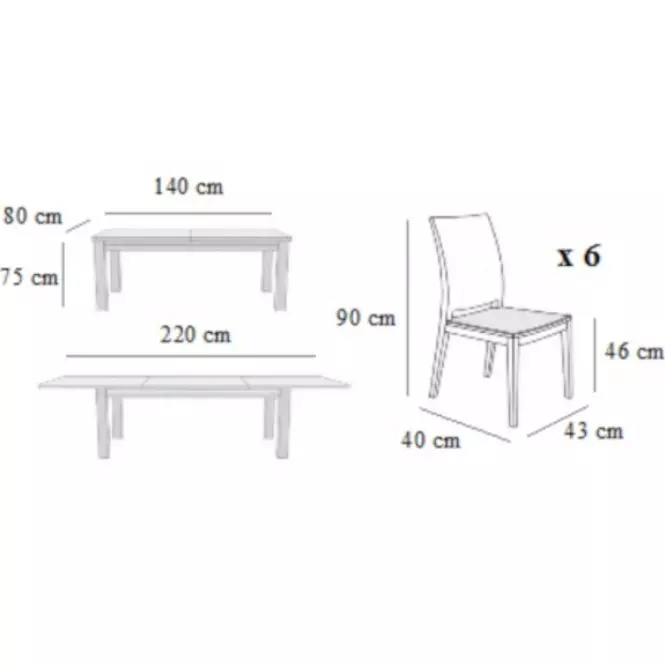 Étkező készlet Oliwia 1+6  ST654 II tölgy sonoma KR812