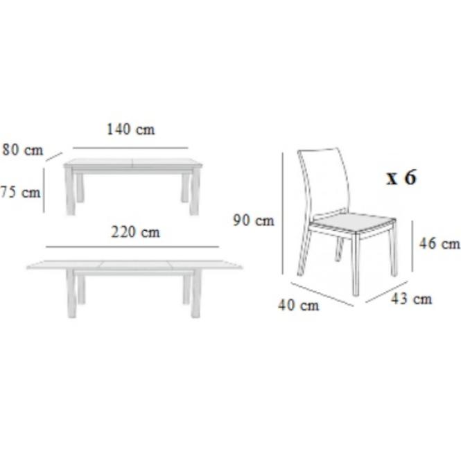 Étkező készlet Oliwia 1+6  ST654 II tölgy sonoma KR812