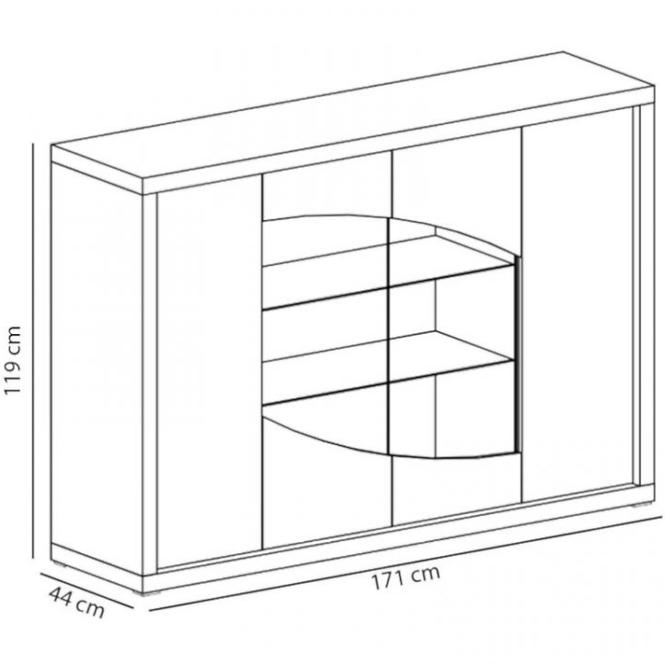 Komód Sys Paris P11 tölgy stirling/fehér,3