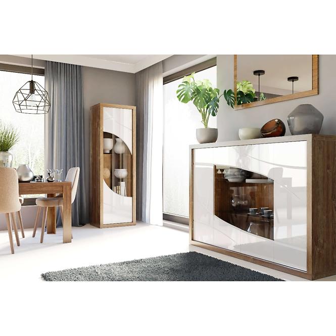 Komód Sys Paris P11 tölgy stirling/fehér