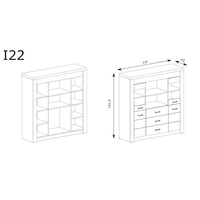 Komód Indianapolis  I22 4D3S hamu