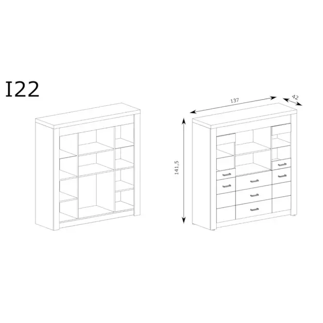 Komód Indianapolis  I22 4D3S hamu,4