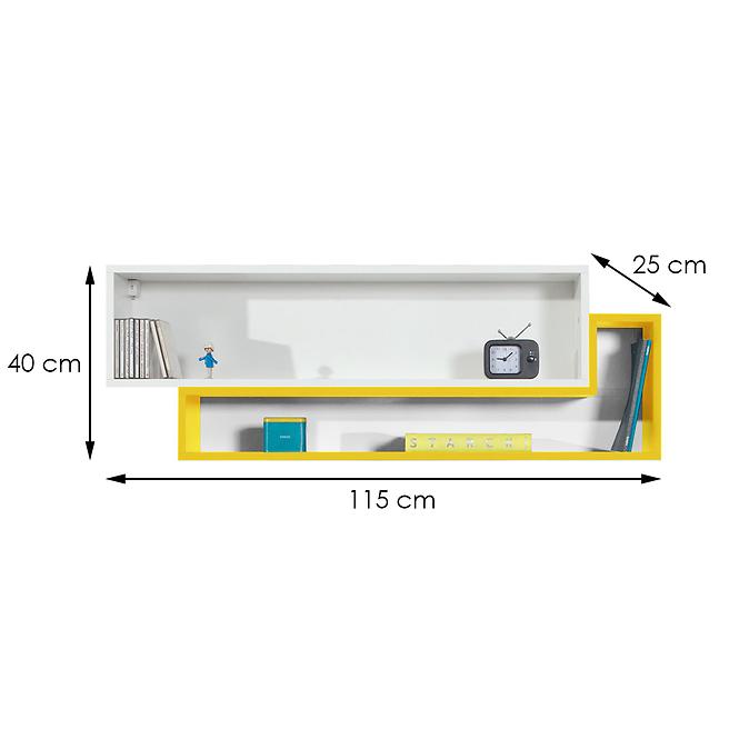 Falipolc Mobi MO-14 fehér lux/sárga