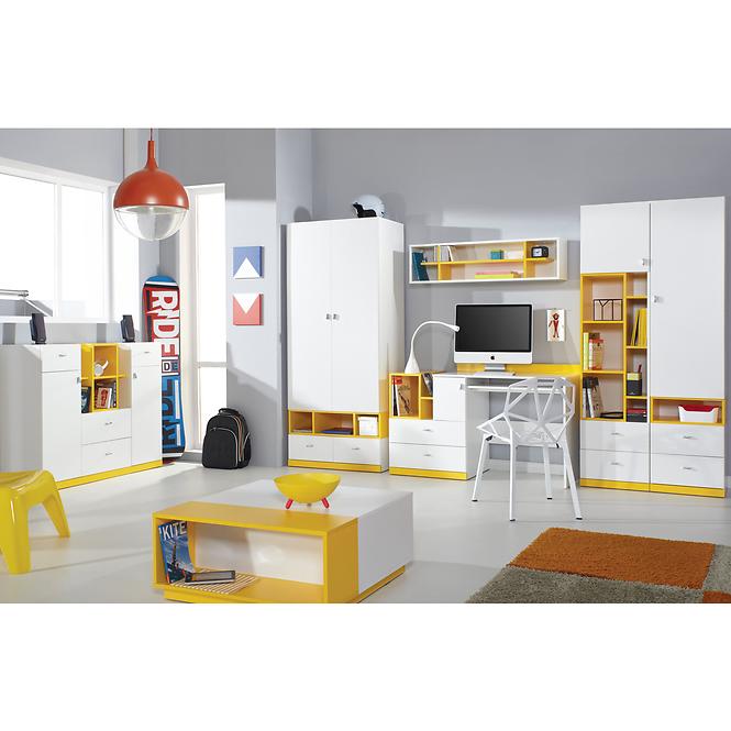 Falipolc Mobi MO-14 fehér lux/sárga,3