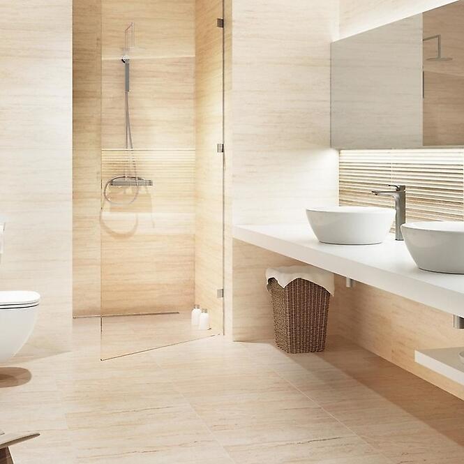 Csempe Gres Travertino Ash Pol. Rekt. 60/60