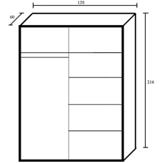 Szekrény Szach 120 cm fehér
