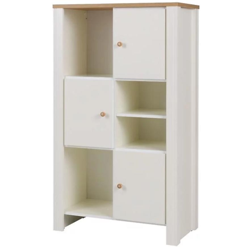 Regál Berg 3 krém/tölgy arany