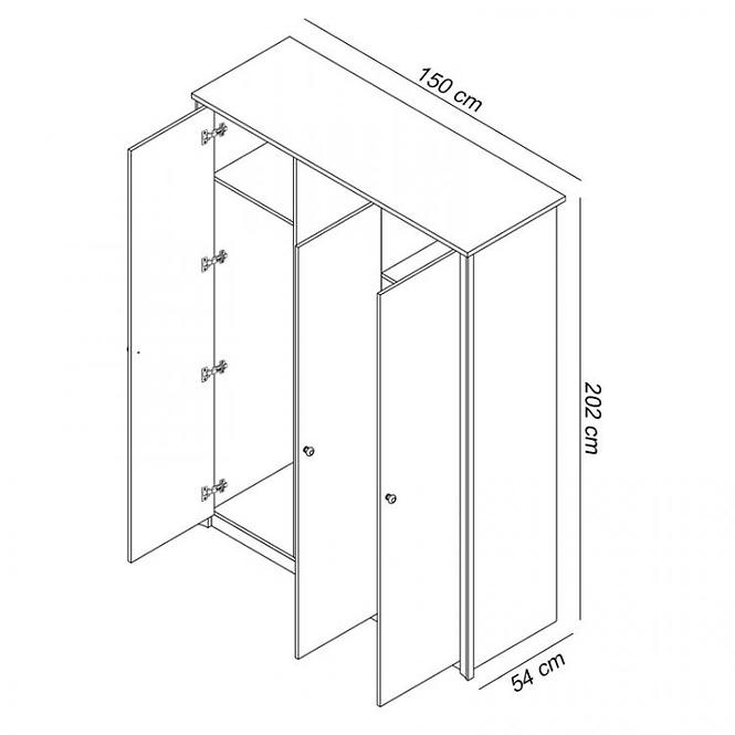 Szekrény Finezja F3 150 cm