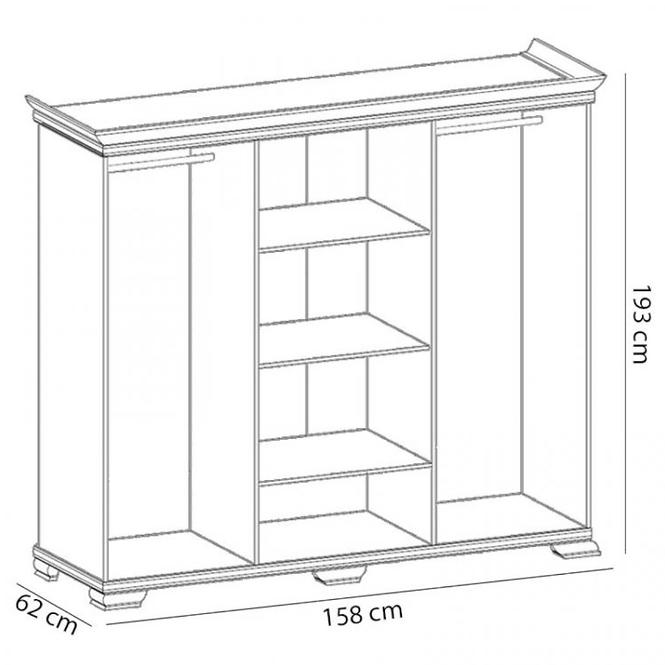 Szekrény Kora KS2 158 cm fehér