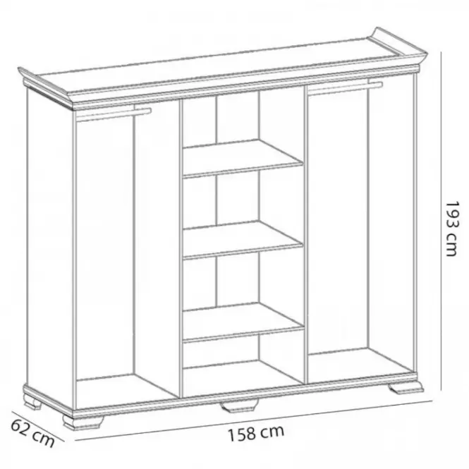 Szekrény Kora KS2 158 cm fehér,3