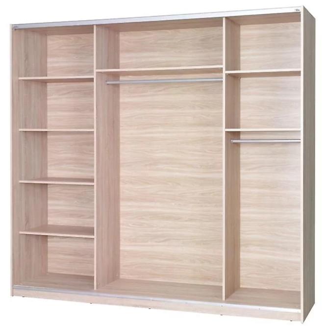 Szekrény Twister 3 tölgy sonoma/tükör 225 cm,2