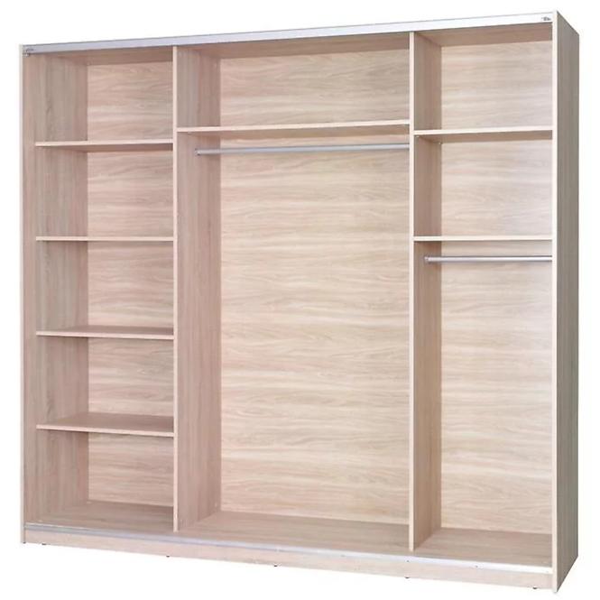Szekrény Twister 2 gesztenye wenge/tükör 225 cm