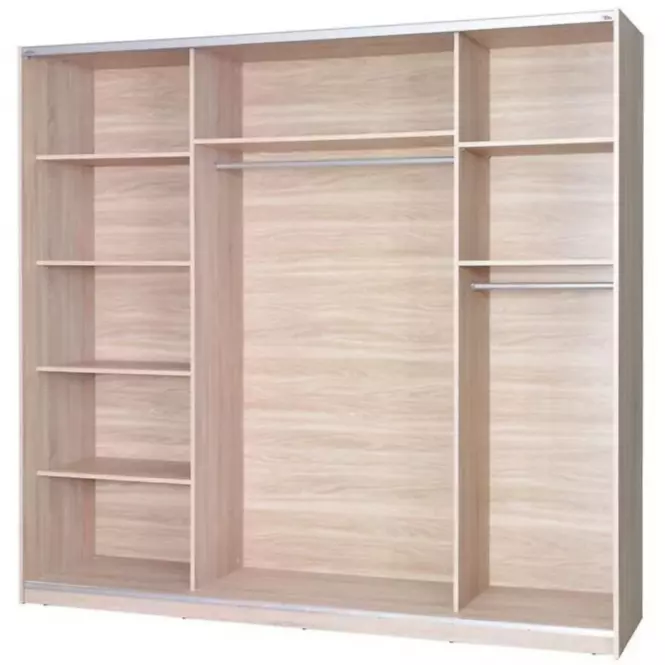 Szekrény Twister 3 gesztenye wenge/tükör 225 cm