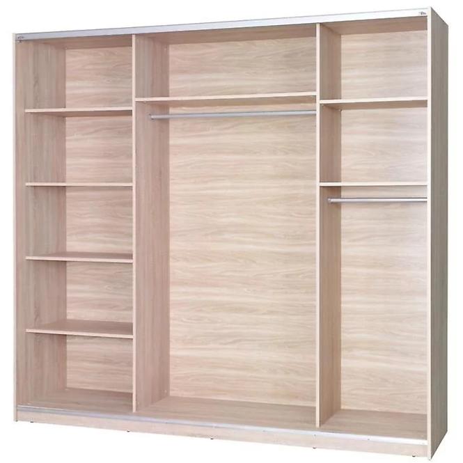 Szekrény Twister 3 fehér/tükör 225 cm,2