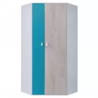 Szekrény Planet PL2 L/P 90 cm fehér/tölgy/tenger kék