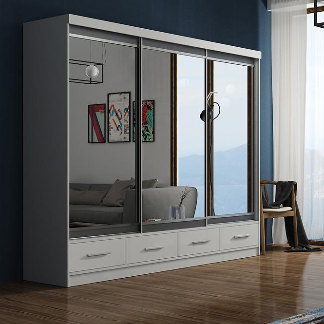 Szekrény Margo 250 cm tölgy fehér,2